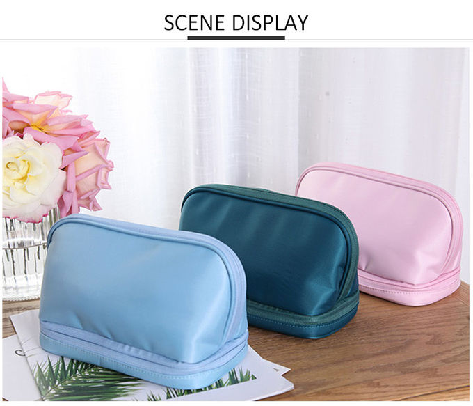 High Quality Makeup Artist Double Zipper Travel Cosmetic Bag With Mirror