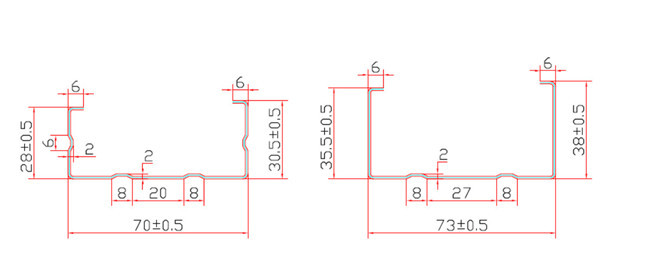 CE Stud And Track Roll Forming Machine , Metal Stud Roll Forming Machine For Top Hat Purlin