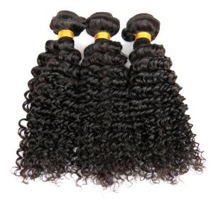 China 9A Natural Kinky Curly Hair Bundles Double Drawn Hair Extensions Weft factory