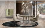 Luxury Hotel Restaurant Furniture Water Wave Pattern Round Dining Table