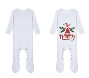 China White Blank Sublimation Newborn Footed Onesies For Heat Transfer Printing factory