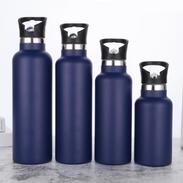Black Stainless Steel Water Bottles 24 Ounce Vacuum Insulated Double Wall Travel