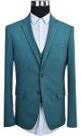 Deep Green Tailored Mens 3 Pieces Suit Office Business Breathable Anti Wrinkle