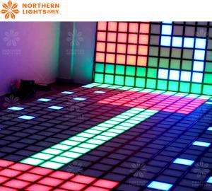 China Wall And Ground LED Dance Floor Tile Jumping Grid Interactive Game factory