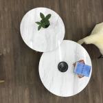 Living Room Round Dining Tabletops Marble Stone Countertops With Metal Base