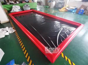 China Waterproof Non Inflatable Wash Pads PVC Coated Tarpaulin Car Wash Water Containment Mat For Garage Floor factory