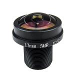 High Definition F2.0 Fisheye CCTV Lens 5MP 1.7MM M12*0.5 Mount 1/2.5 Optical