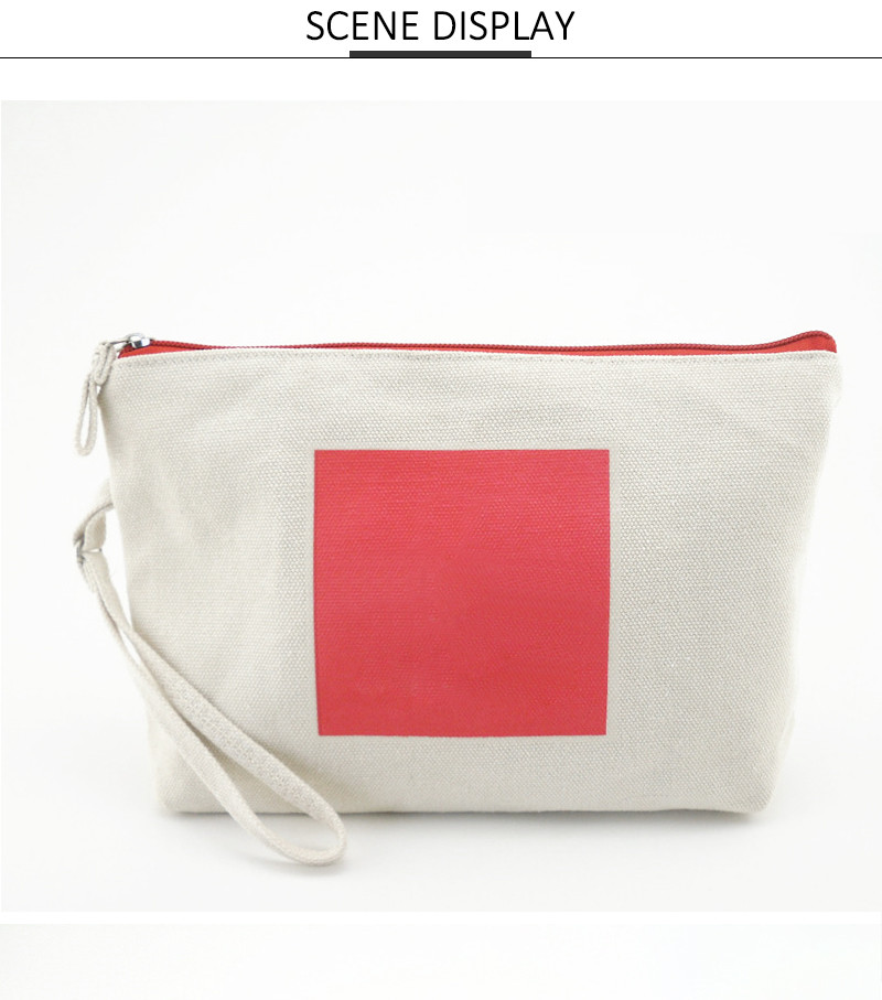Eco Friendly Zipper Soft Canvas Cosmetic Makeup Bag