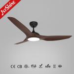 Wood Grain ABS Blades Ceiling Fan With Remote Control and LED Light
