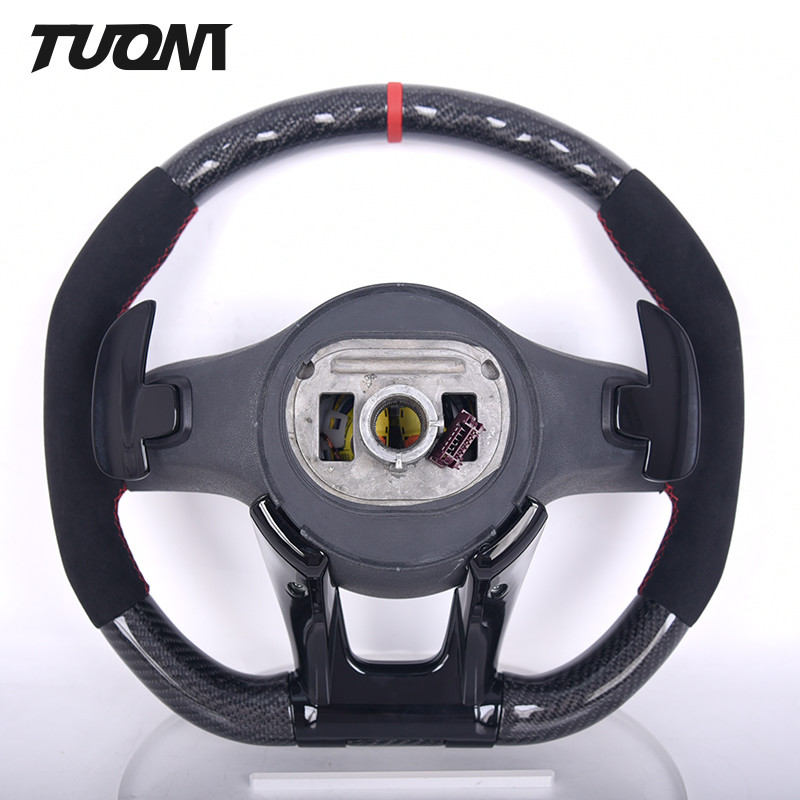 Red Stripe Mercedes Benz Steering Wheel Carbon Fiber Luxury Alcantara