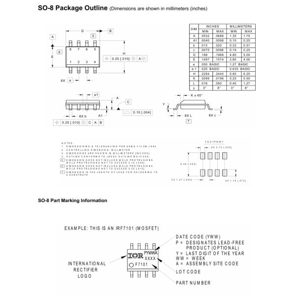 IRF7342TRPBF Dual 55V 6.5A MOSFET Pair with 50mΩ RDS(on) Fast Switching Low Gate Charge SOIC-8 Package ESD Protected and Ideal for DC-DC/Synchronous