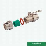Sanitary PN25 20mm/25mm/32mm Ppr Double Union Brass Ball Valve With Brass Union