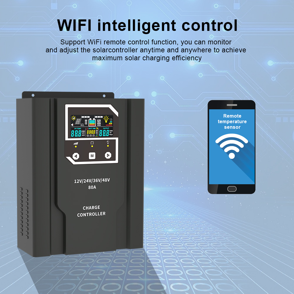 40A 60A 80A Lead Acid Lithium Solar Charge Controllers High Voltage Mppt Charge Controller
