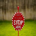 Metal Santa Stop Here Signs Multiple Metal Outdoor Christmas Decor