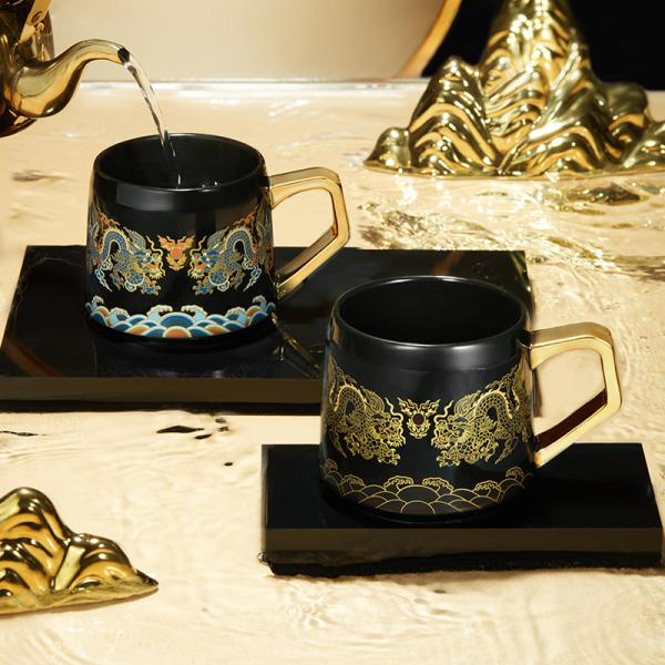 China Color Changing With different Temperature Custom Shape Size Pattern Mug With Gold Handle factory
