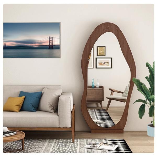 Contemporary Design Style Wooden Framed Full Length Mirror for Rustic Modern