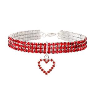 China Nice Quality Color Rhinestone Cat Stretch Collar Cute Pendant For Pet Cat factory