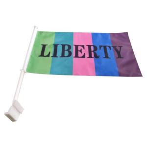 China 12x18 Inches Sublimation Car Flag Polyester With Plastic Pole factory