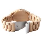Stainless Steel Buckle Maple bamboo wrist watch waterproof For Men