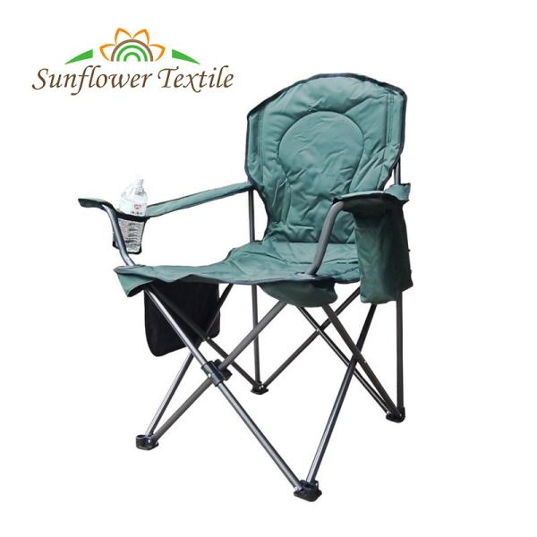 Luxury Support Folding Camping Fishing Lawn Chair Hard Arm High Back With Cooler
