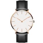 Round Waterproof Quartz Watch Leather Belt Watch Diameter 40mm