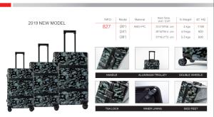 China TSA Lock Floral Printing Business PC Travel Luggage factory
