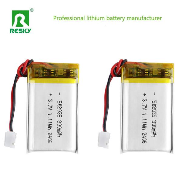 Lithium Ion Polymer Battery Cell 502035 3.7v 300mAh 350mAh 1.11wh Rechargeable Batteries