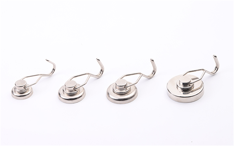 LFYGY Round Base Neodymium Magnet Open Hook with 360 Degree Rotation Magnetic Hook