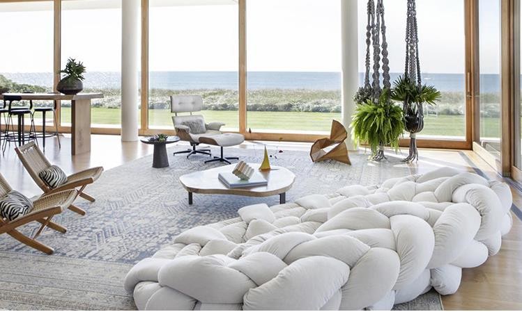 Python Hotel Lobby Furniture Creative Twisted Weave Cottage Multi Personal Sofa