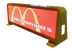 China Waterproof IP65 Wireless SMD2525 P4 Mobile Taxi Top Led Sign factory