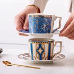 Reusable Floral Decal Design Porcelain Cup And Saucer Set Ceramic Turkish Coffee