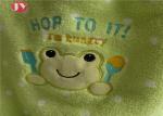 BSCI Audit -Plain Cute Baby Flannel Fleece Blanket with Patch and Embroidery