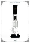 Black Beaker Glass Bong Double Tyre Percs With Phoenix Star Logo