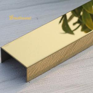 China 7c Pvc Brushed Steel Tile Trim 8mm , 304 Stainless Steel Backsplash Edge Trim factory