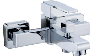 China Polished Wall Mounted Bathtub Mixer Taps for Bathroom , Single Handle Shower Faucet factory