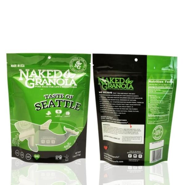 China 120 Micron Recyclable Custom Printed Stand Up Pouches Resealable Bags factory