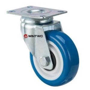 China Swivel blue PU castor factory