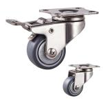 40mm 66LBS Anticorrosive Threaded Stem TPR Caster Light Duty 304 Stainless Steel