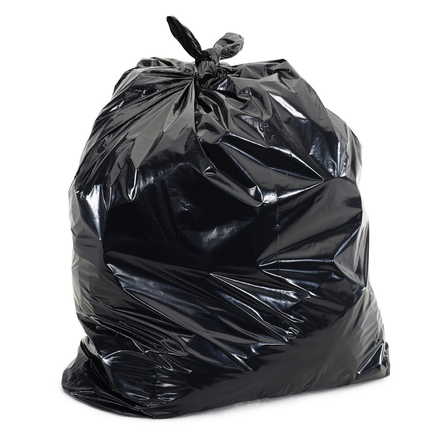 HDPE Material Flat Recyclable Garbage Bags Embossed Surface Black Colour