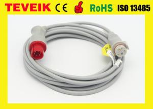 China Round 6 Pin IBP Cable 12 Feet / Reusable Medical Electrodes For Patient Monitor factory
