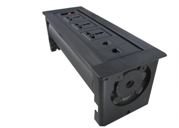 Elegant Surface Desk Mount Power Outlet Aluminum Edge Multi- Functional