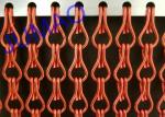 9mm × 16mm Aluminium Chain Link Room Divider , Red Metal Fly Screen Curtains