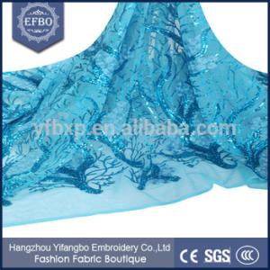 China F50274 Sequin 2015 french lace wedding dress fabric/ tulle lace french net lace for fashion girl factory
