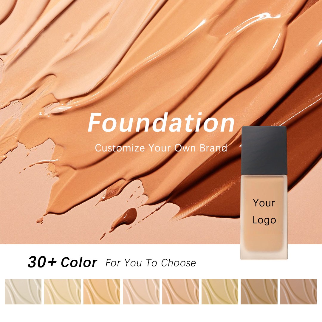 Custom Makeup Matte Full Coverage Liquid Foundation Glass Bottle Vegan Cushion Foundation Private Label