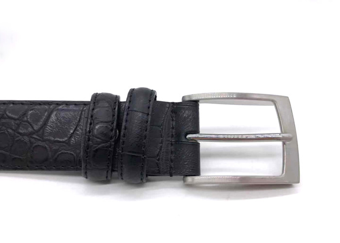 Handmade 3.5cm Men Croco Leather Belt For Uniform
