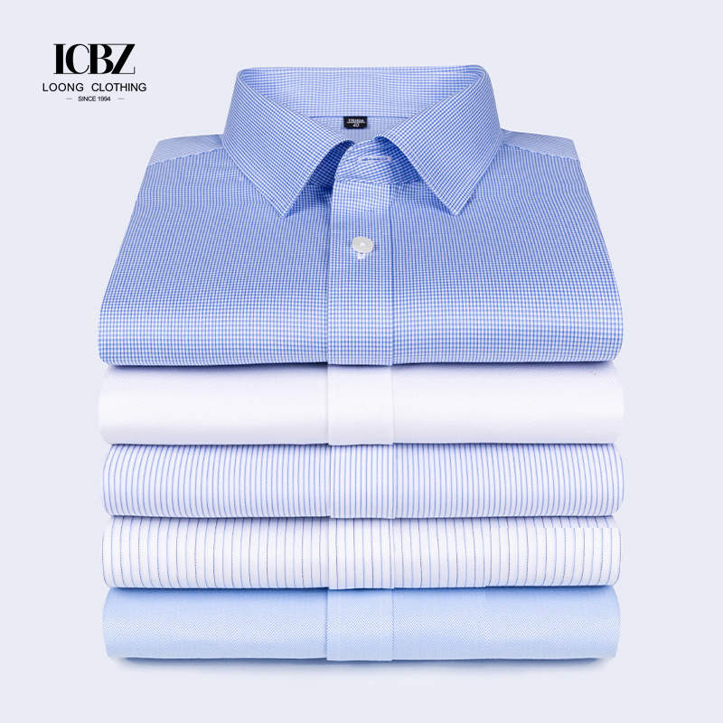 Custom Non-Iron PD Men's Casual Cotton Ice Silk Spanish Style Long Sleeve Shirt Dress