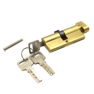 China 70MM Single Open Knob Lock Door Cylinder Brass Material With 2 Keys factory
