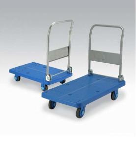 China One layer 150 KG Plastic and Blue Platform Hand Trolley for Warehouse Storaging factory