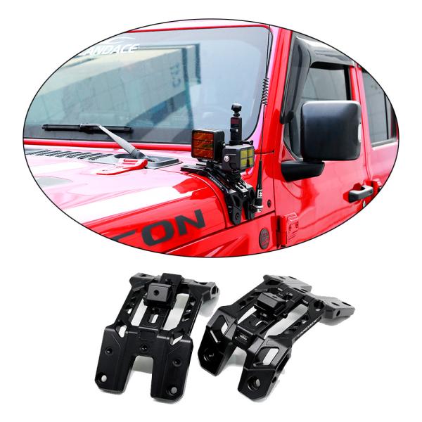 CNC Machined Aluminum Alloy A Pillar Led Spot Light Brackets for Jeep Wrangler