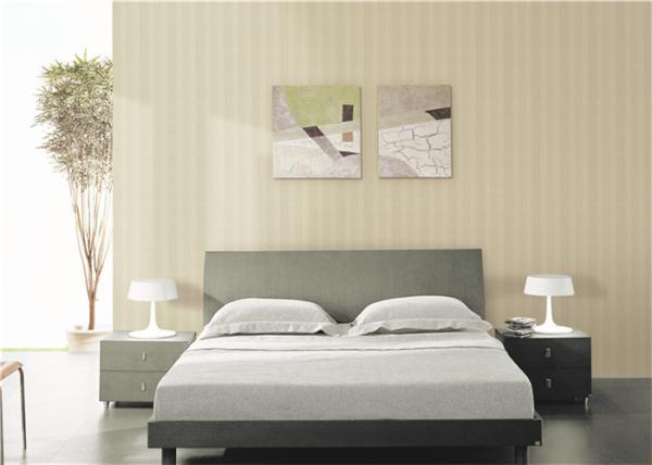 Healthy Textured Grasscloth Wallpaper Bedroom Decor With Striped Design , No
